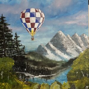 Goonawalla Mountain Lake - 45x45cm acrylic on canvas